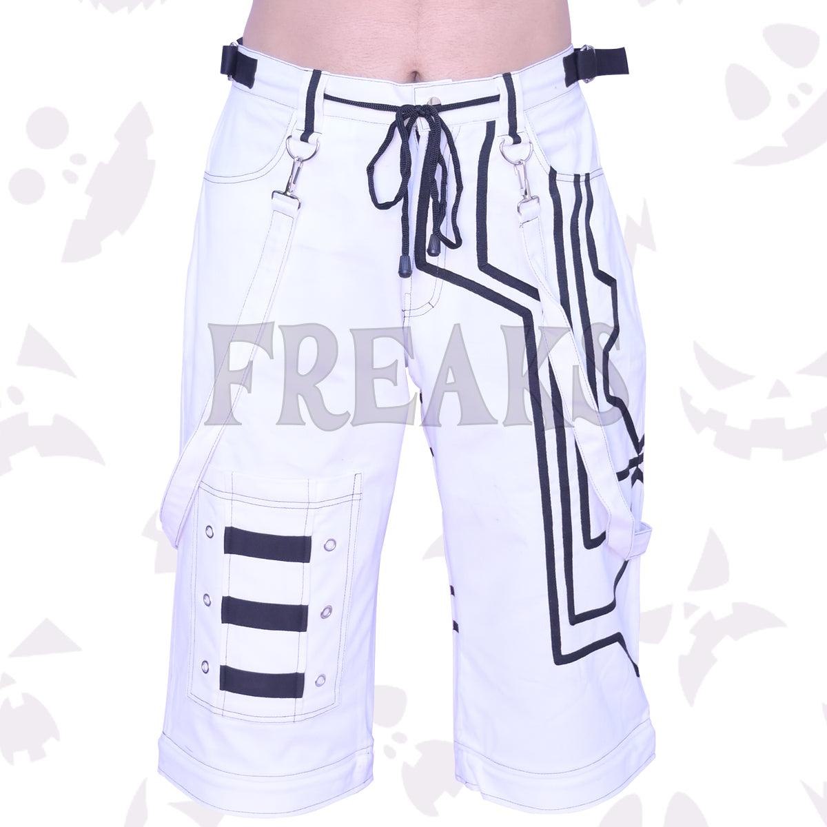 White Goth Cargo Pants