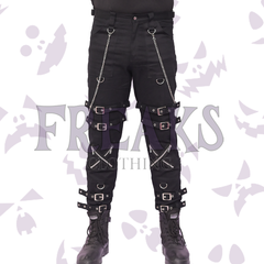 Chains Buckle Straps Cross Zip Bondage Pant