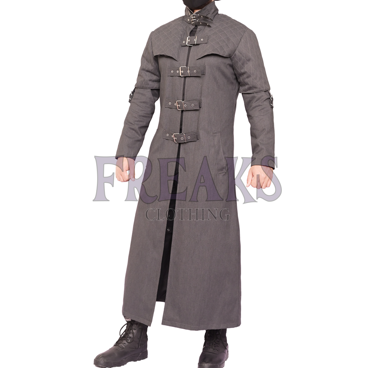 Men Gothic Vampire Front Buckle Jacket