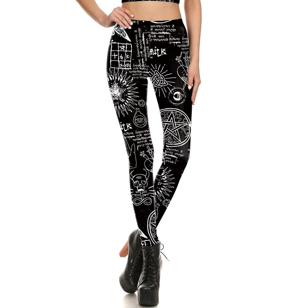 Ouiji Witchcraft Leggings 3D Printed High Waist Women Leggings