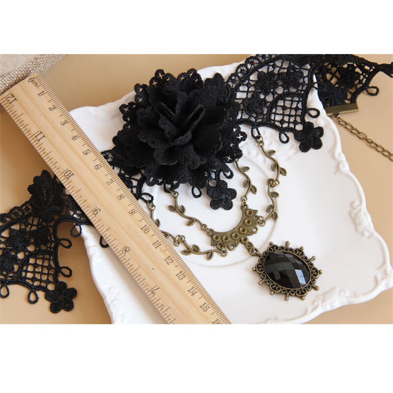 YiYaoFa Gothic Jewelry Vintage Lace Necklace & Pendant Women Accessories Choker Necklace False Collar Statement Necklace GN-113