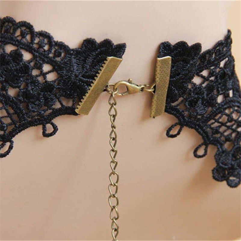 YiYaoFa Choker Necklace Gothic Jewelry Vintage Lace Necklace &amp; Pendant Women Accessories False Collar Statement Necklace GN-22