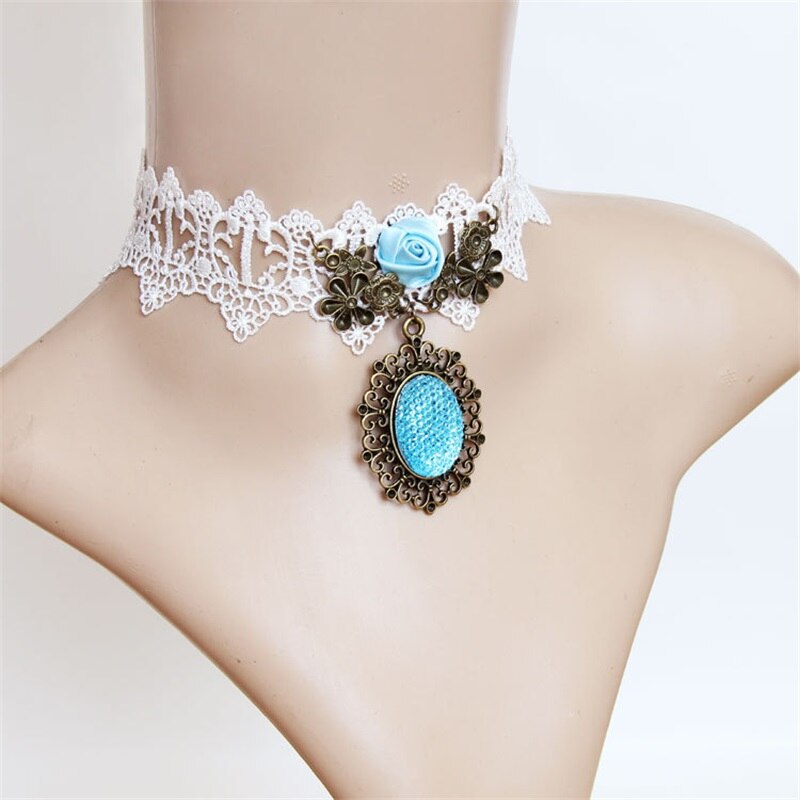 YiYaoFa Gothic Jewelry Vintage Lace Necklace & Pendant Women Accessories Choker Necklace False Collar Statement Necklaces GN-81