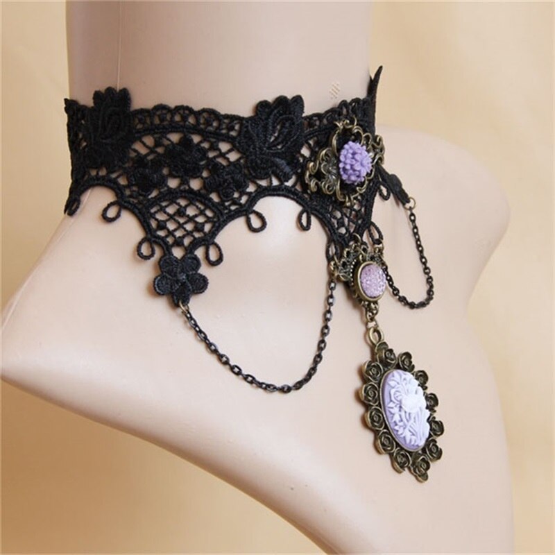 YiYaoFa Gothic Party Jewelry Vintage Lace Necklace for Women Accessories Choker Necklace Statement Collar Necklace Y288