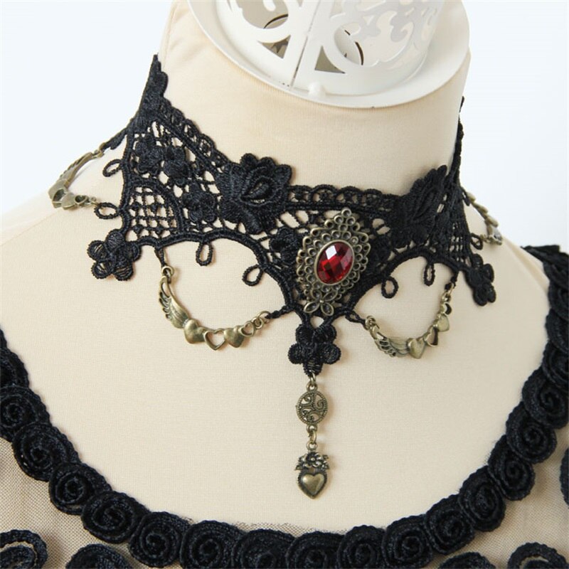 Vintage Lace Choker Necklace for Women Accessories Gothic Jewelry False Collar Statement Necklace Lady Party Jewelry GN-53