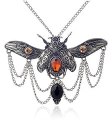 Vintage Beetle Pendant Steampunk Jewelry Necklace