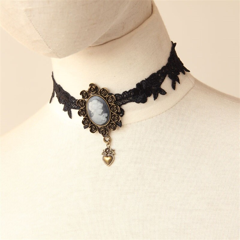 YiYaoFa Gothic Jewelry Vintage Lace Necklace & Pendant Women Accessories Choker Necklace False Collar Statement Necklace GN-134