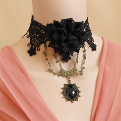 YiYaoFa Gothic Jewelry Vintage Lace Necklace & Pendant Women Accessories Choker Necklace False Collar Statement Necklace GN-113