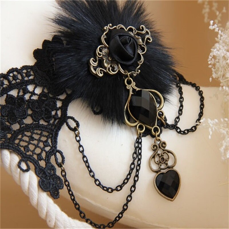 YiYaoFa Gothic Jewelry Vintage Lace Necklace & Pendant Women Accessories Choker Necklace False Collar Statement Necklace GN-130