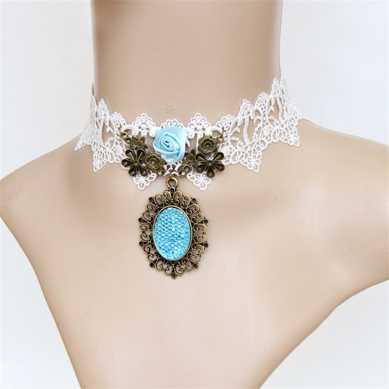 YiYaoFa Gothic Jewelry Vintage Lace Necklace & Pendant Women Accessories Choker Necklace False Collar Statement Necklaces GN-81