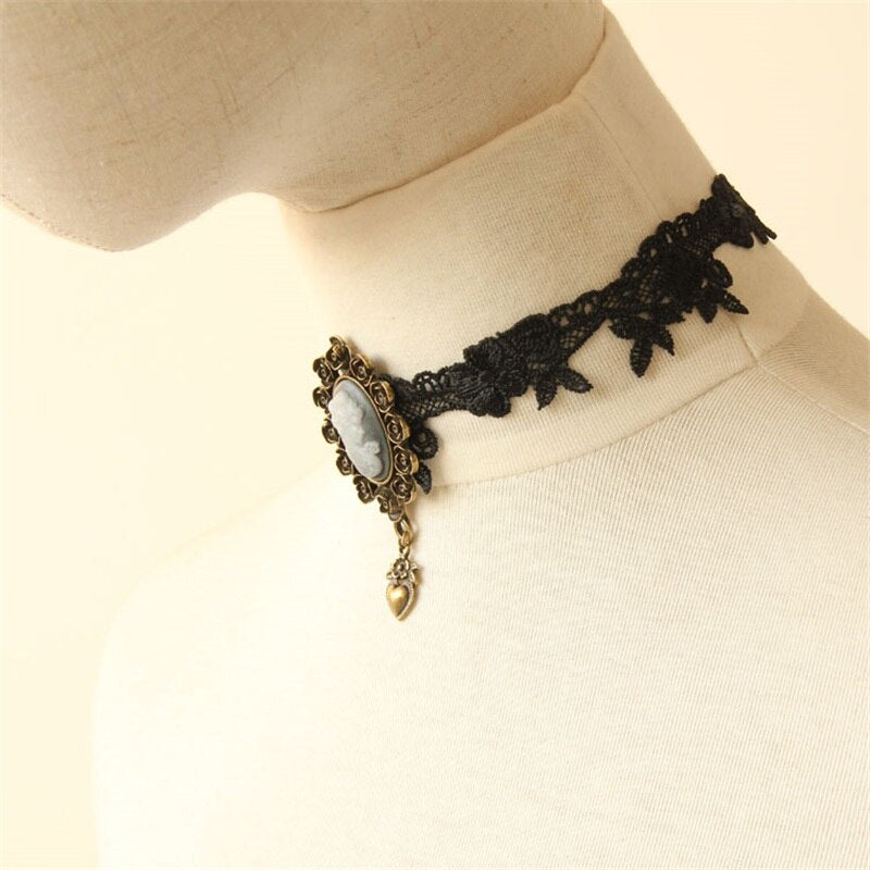 YiYaoFa Gothic Jewelry Vintage Lace Necklace & Pendant Women Accessories Choker Necklace False Collar Statement Necklace GN-134