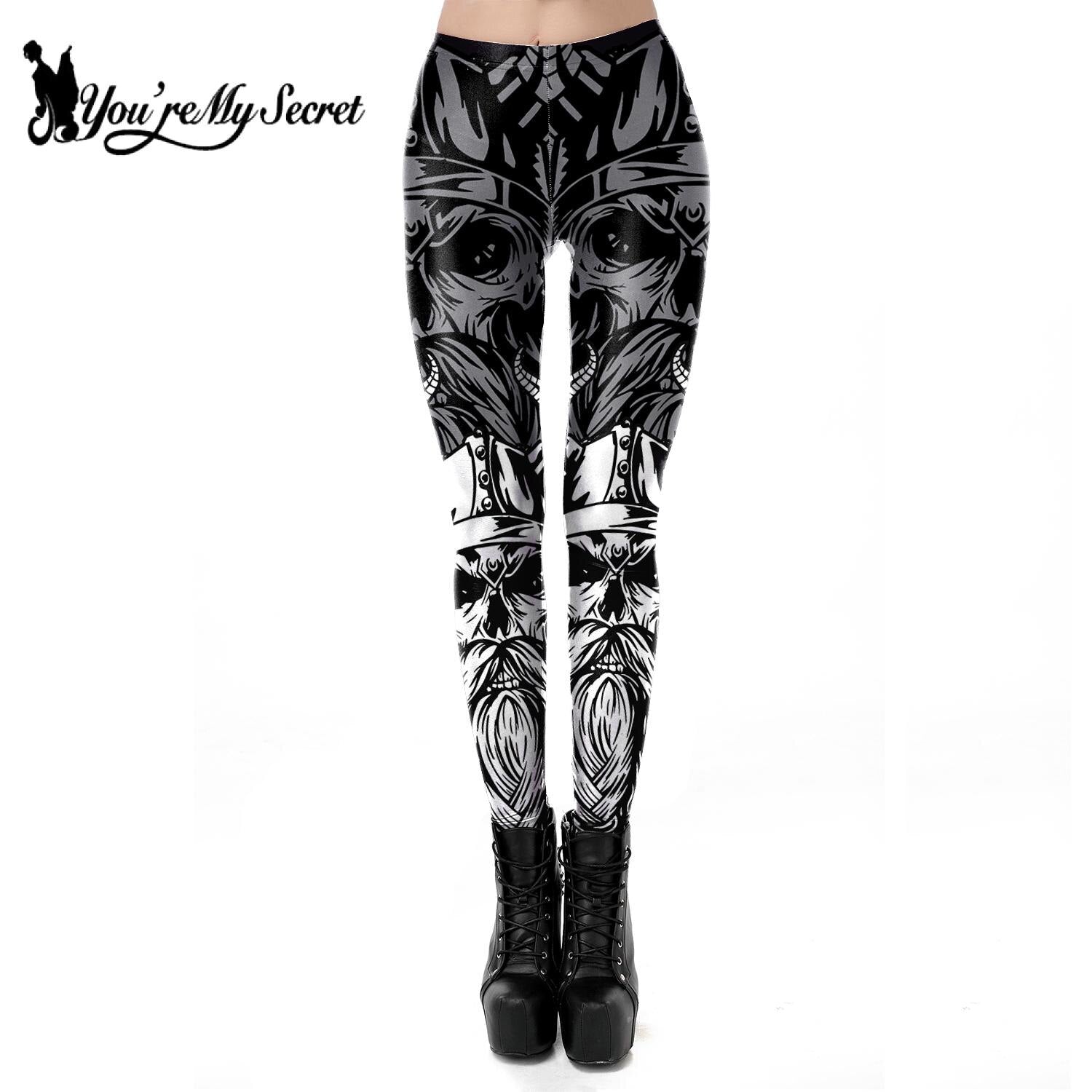 [You're My Secret] 2023 New Dark Goth Legging Women's High Waist Breathable Stretch Trousers Push-Up Fitness Elasticity Leggins