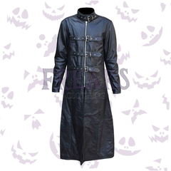 Vanguard - Leather Gothic Long Trench Coat Mens