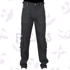 Black Mesh Pockets Gothic Pant