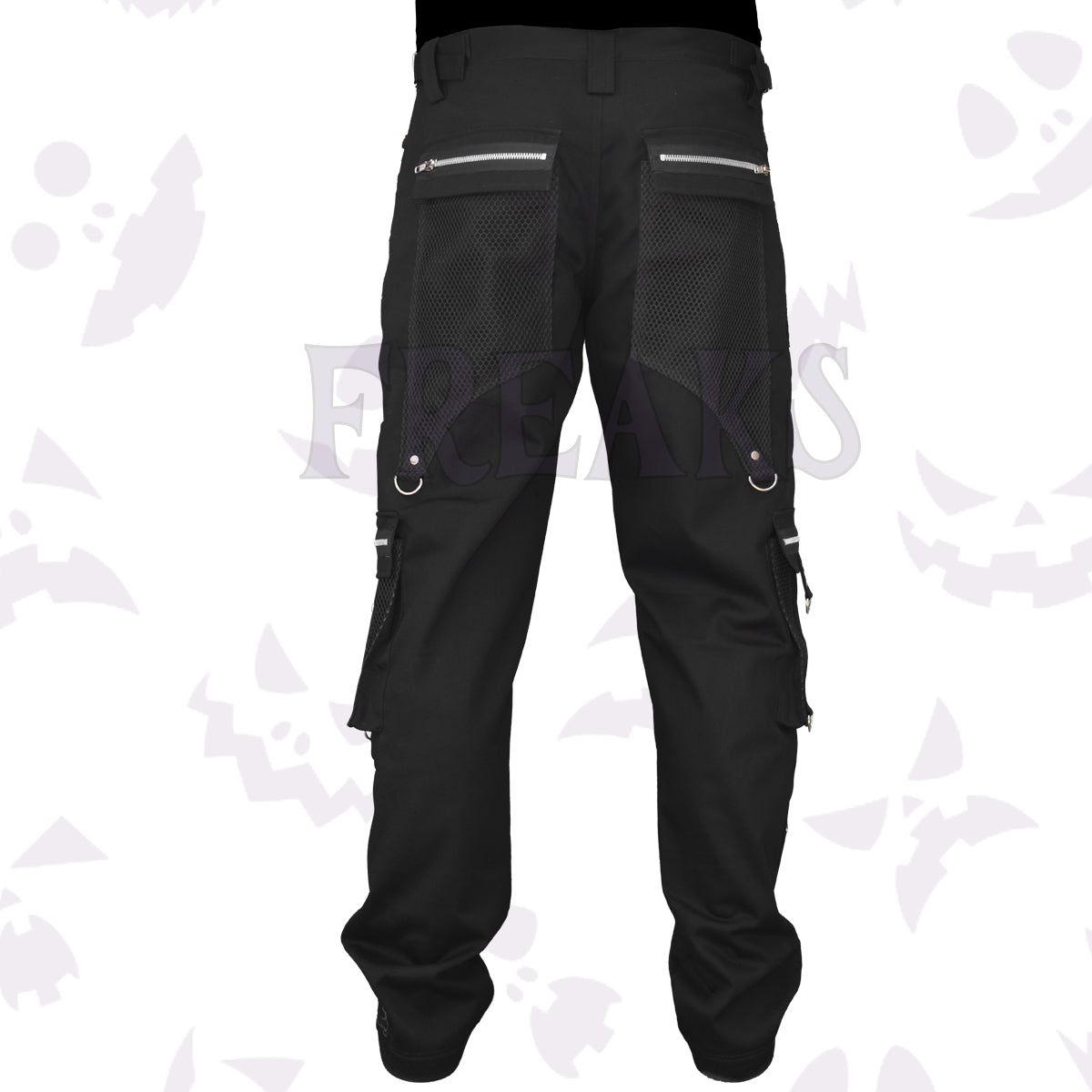 Black Mesh Pockets Gothic Pant