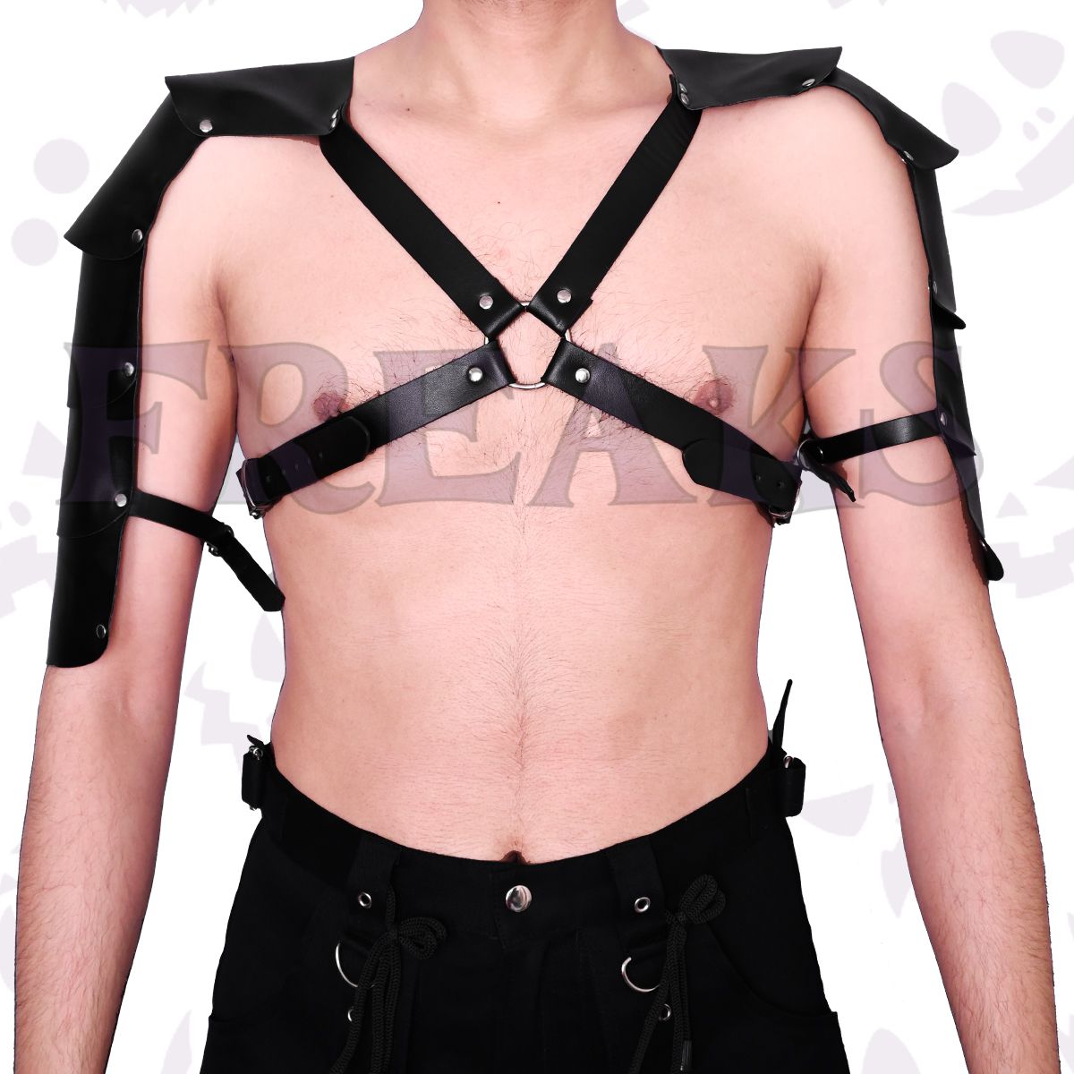 black-leather-shoulder-harness