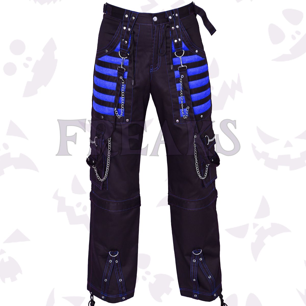 Blue Cybergoth Cargo Baggy Pants