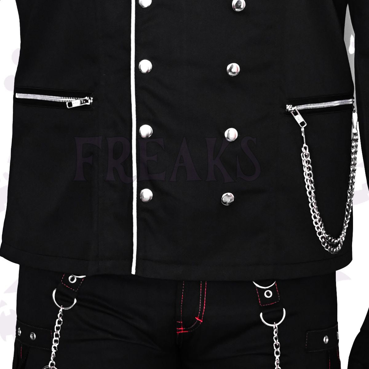 Double Breast Goth Military Officer Jacket