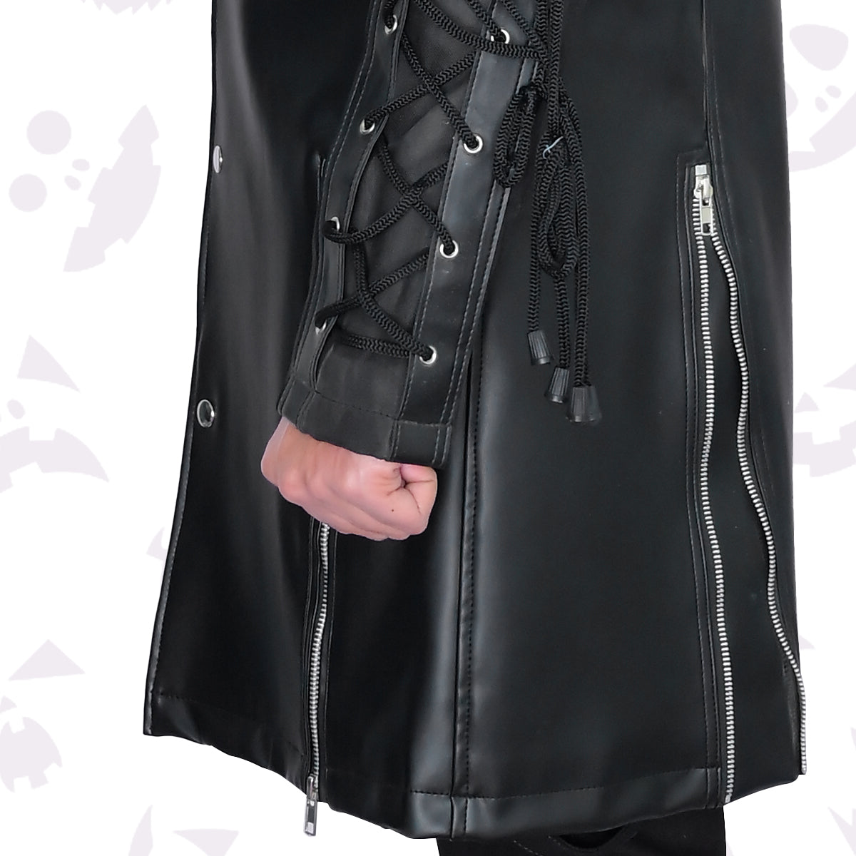 Freaky Men Black Gothic Leather Coat