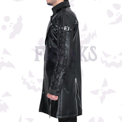 Freaky Men Black Gothic Leather Coat