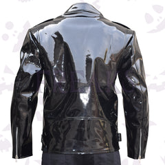 Glossy Black PVC Moto Jacket