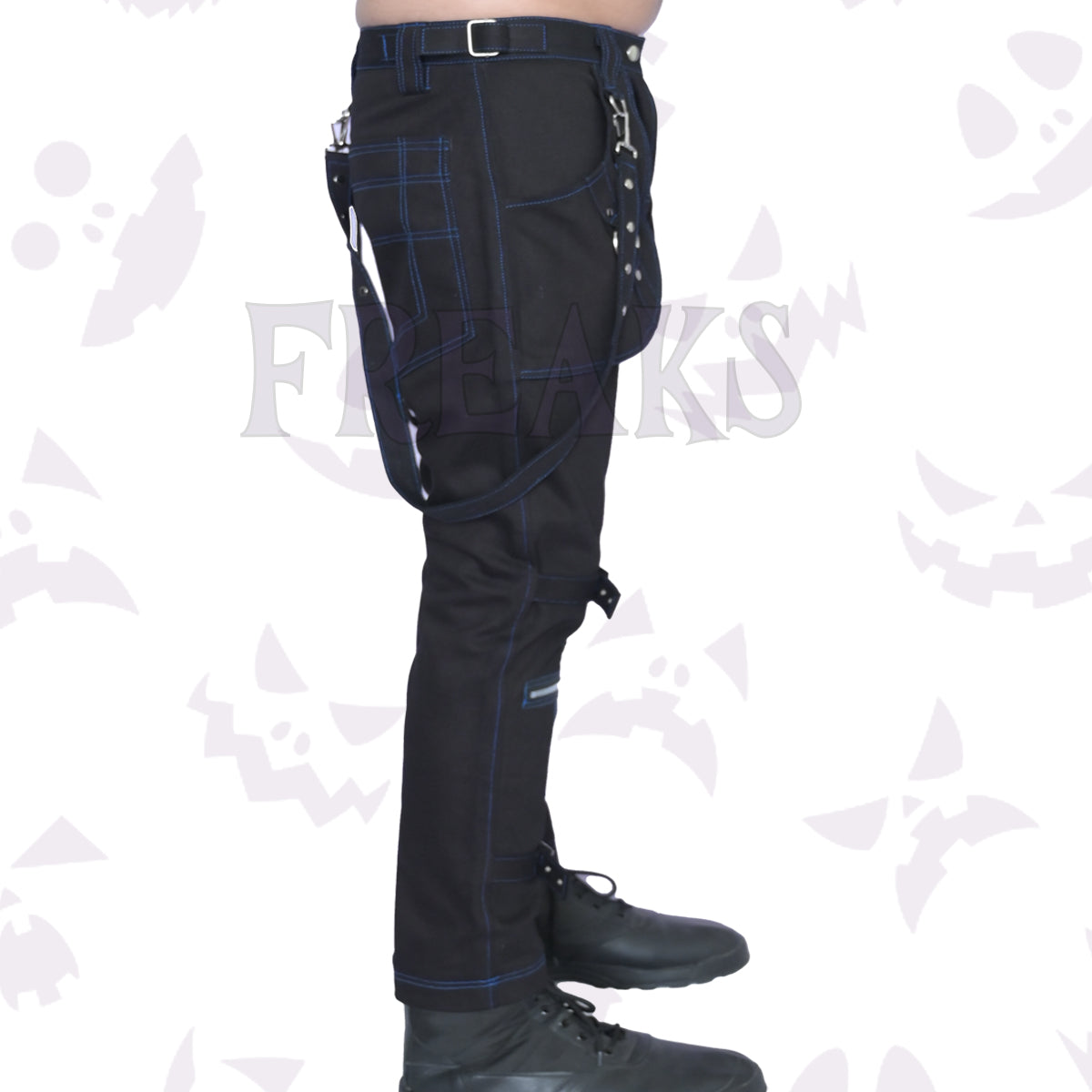 Goth Black Slim Fit Zipper Pant