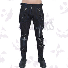 Goth Black Slim Fit Zipper Pant