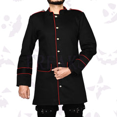 Gothic Army Officers Black Cotton Jacket