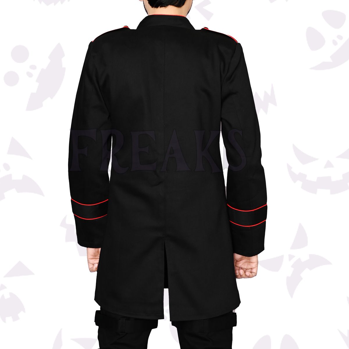 Gothic Army Officers Black Cotton Jacket