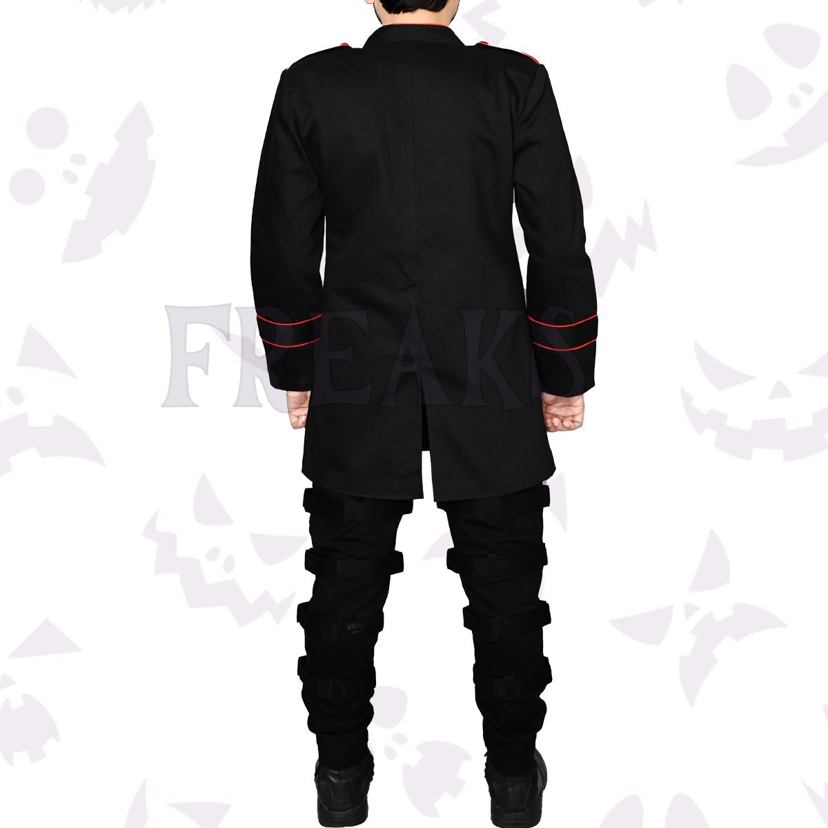 Gothic Army Officers Black Cotton Jacket