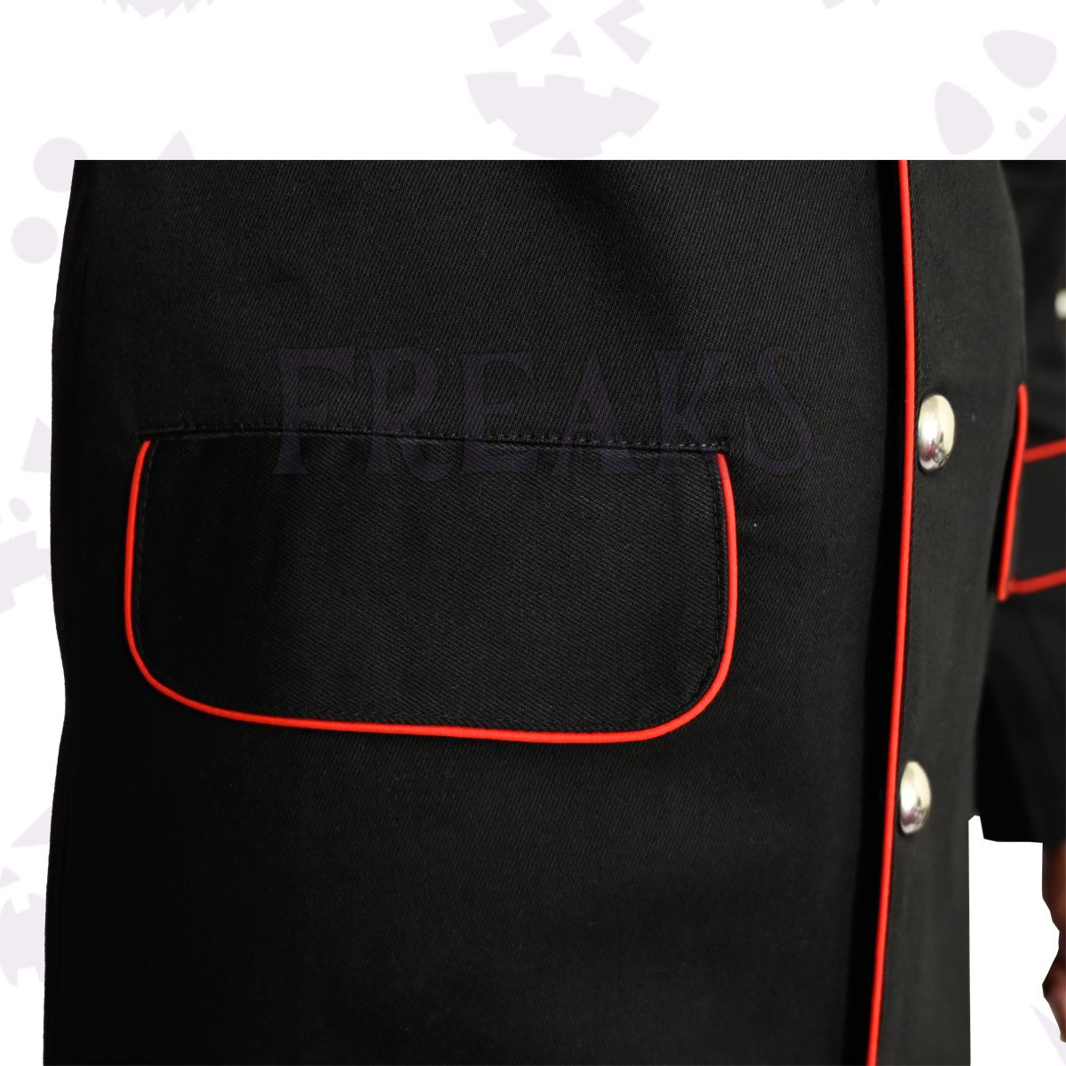 Gothic Army Officers Black Cotton Jacket