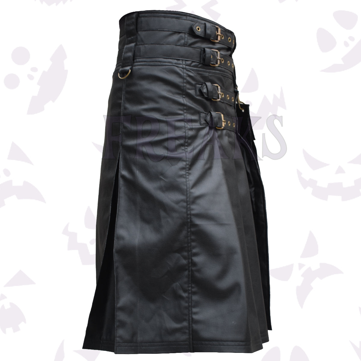 Gothic Real Leather Utility Kilt