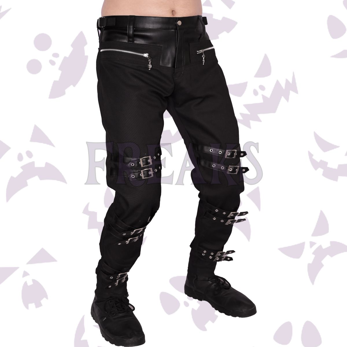 Punk Rock Buckle Straps Pant 