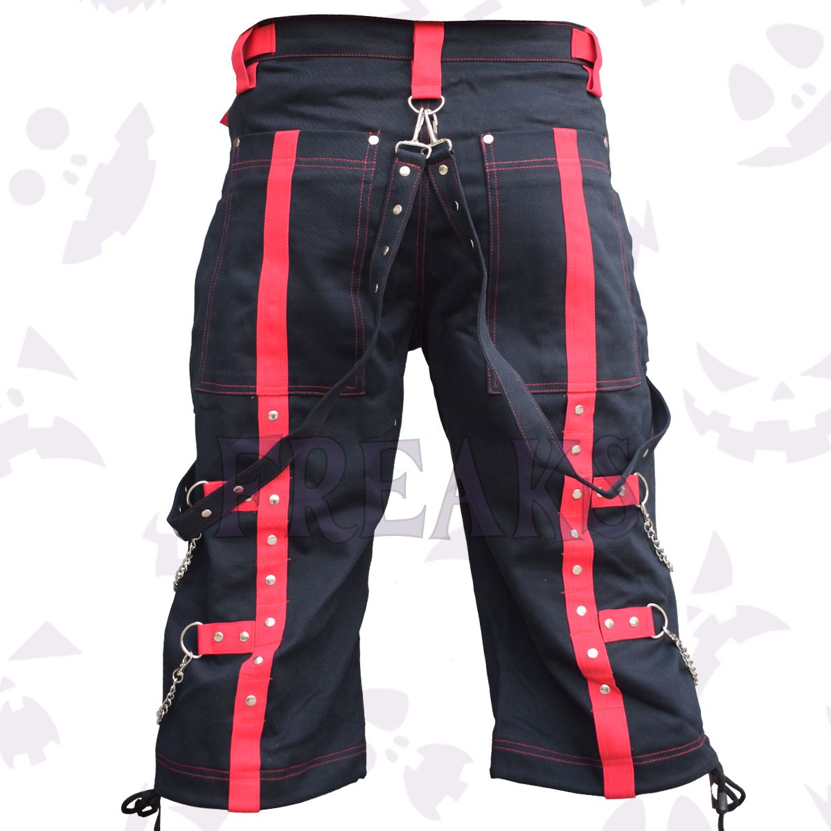 Rebel Freaks Cargo Strapped Shorts: