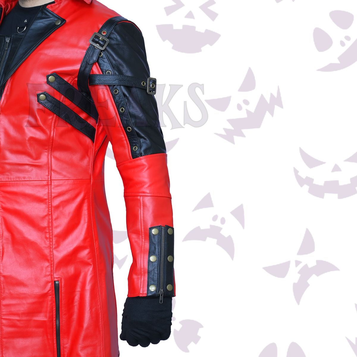 Red Black Matrix Style Trench Cosplay Coat