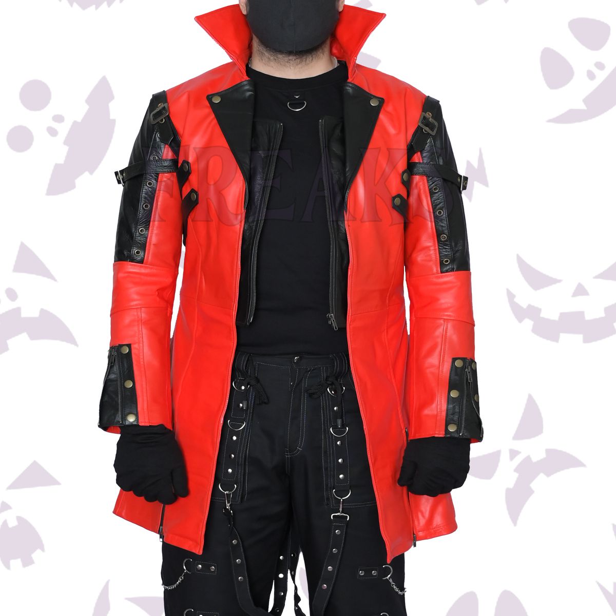 Red Black Matrix Style Trench Cosplay Coat