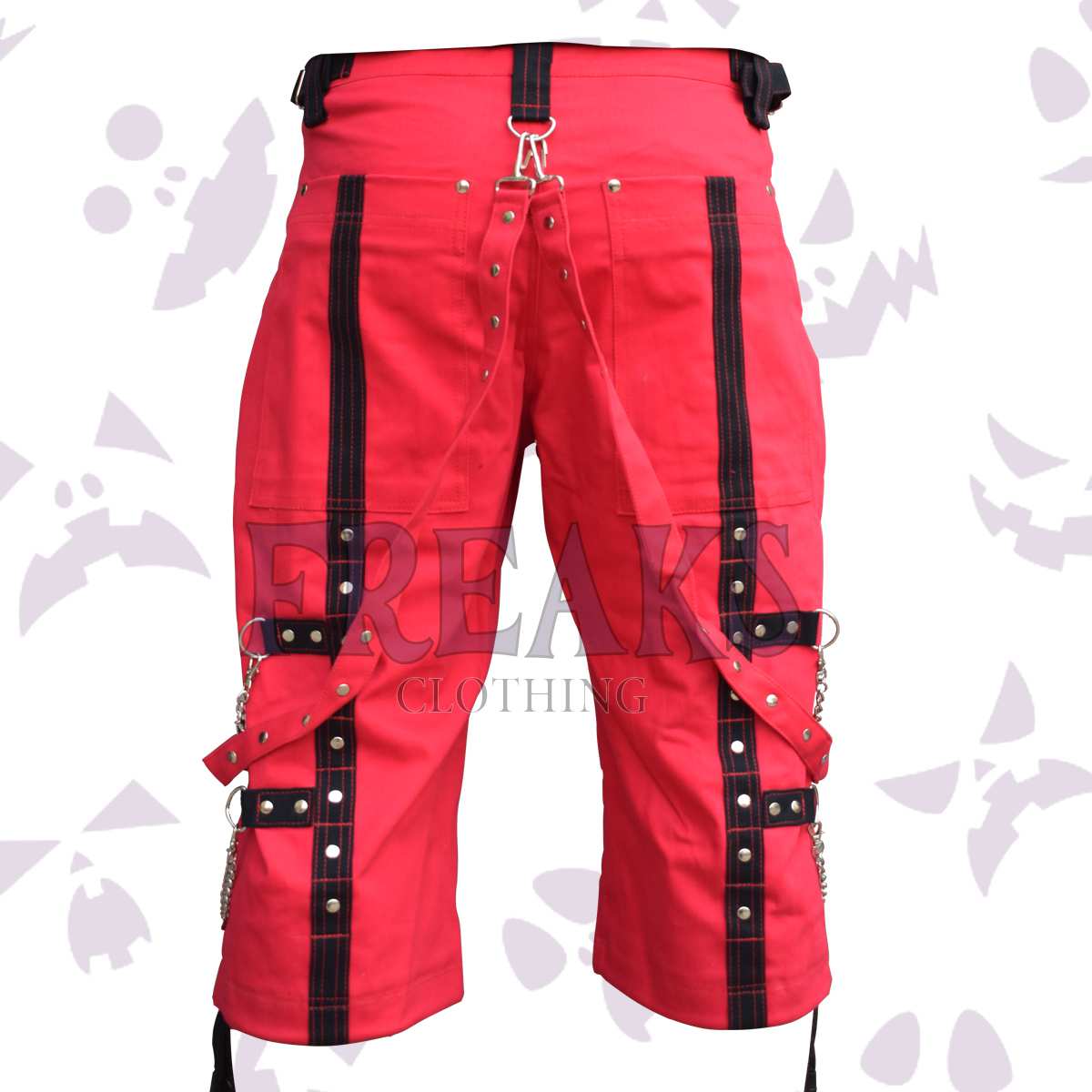 Split Personality Red Gothic Cargo Shorts