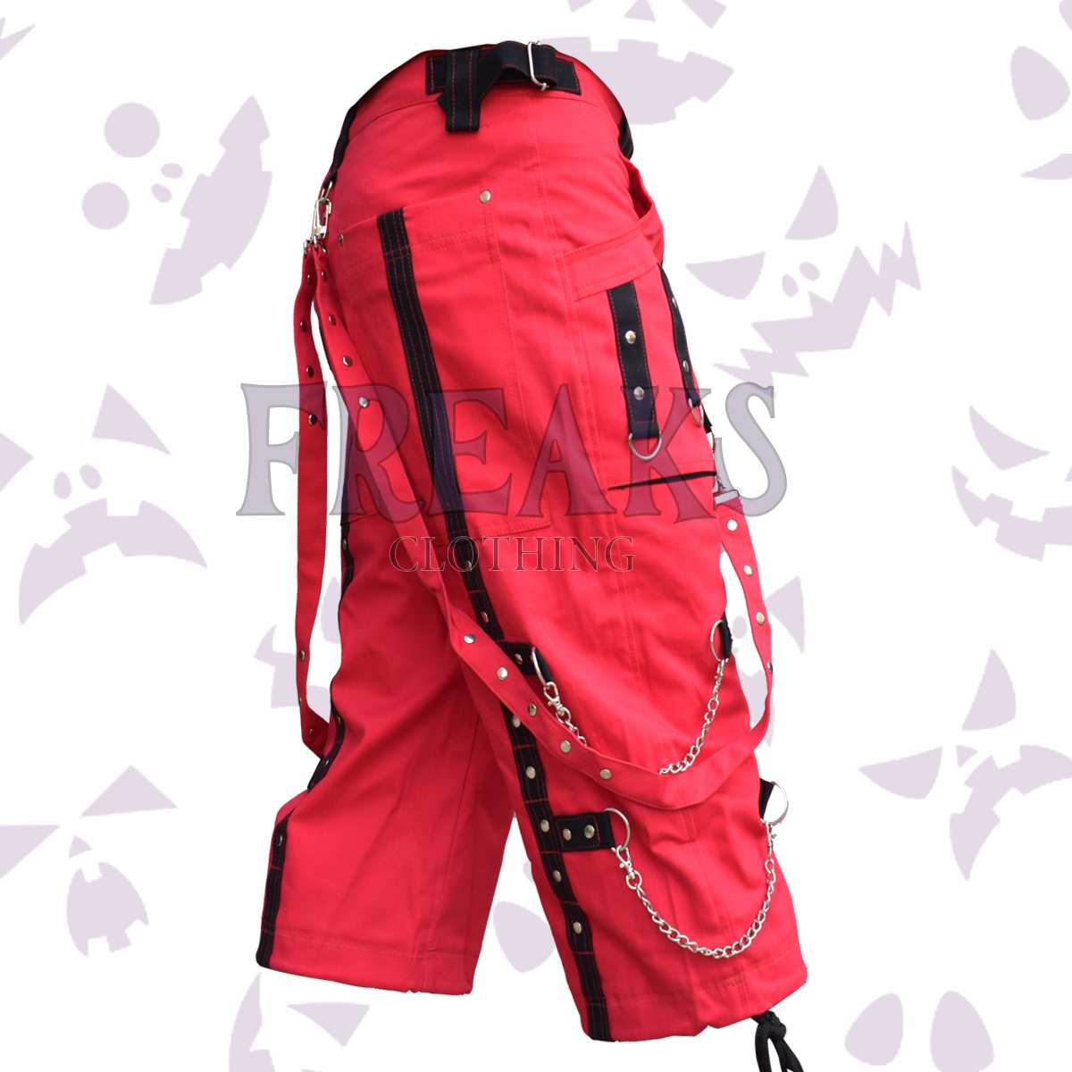 Split Personality Red Gothic Cargo Shorts