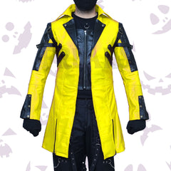 Yellow Steampunk Cosplay Leather Coat