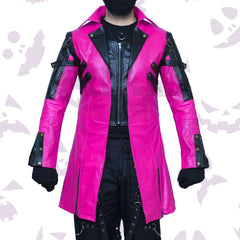 Pink Steampunk Cosplay Leather Coat