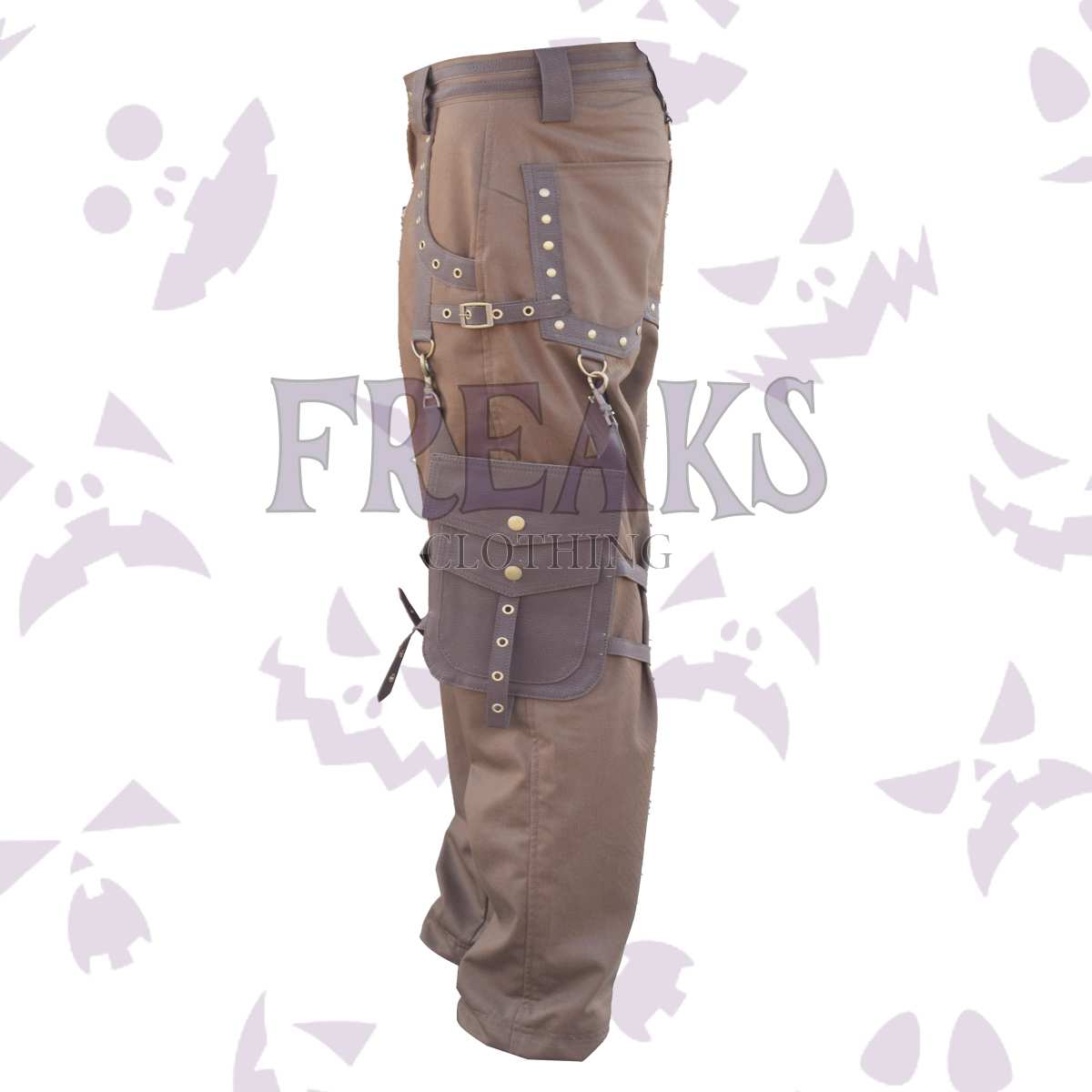 Vintage Steampunk Dusty Brown Pant Men