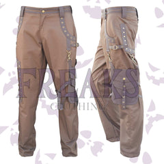 Vintage Steampunk Dusty Brown Pant Men