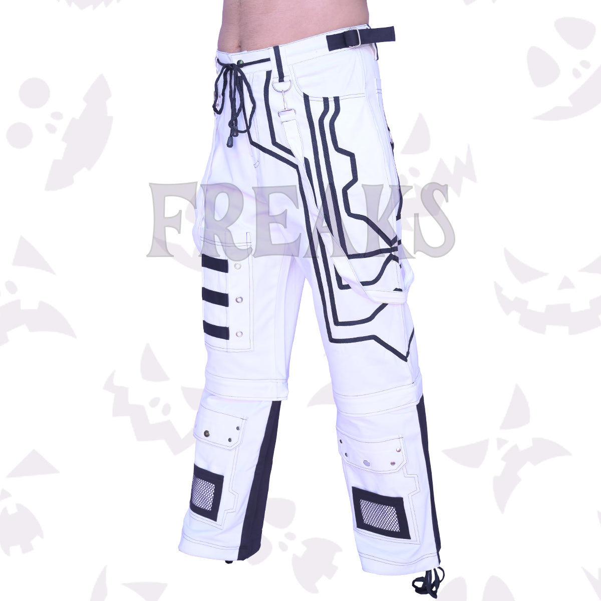 White Goth Cargo Pants